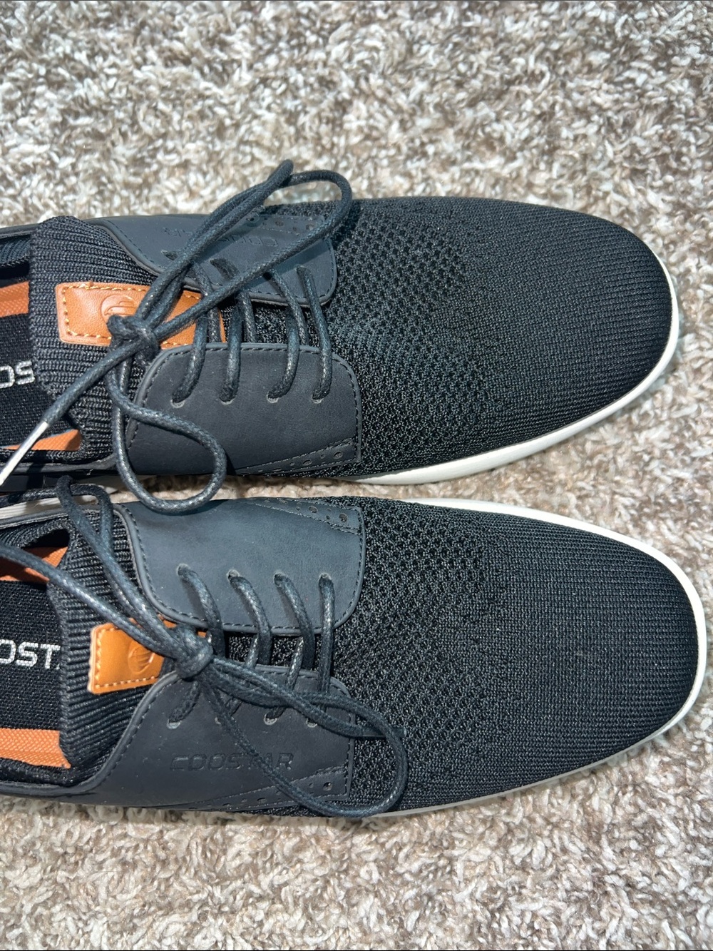 NWOT! Coostar Black Knit Lace-Up Sneakers with Brown Accents sz 8 - Picture 12 of 12